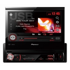 Multimídia DVD Pioneer, 1-Din no Painel com Display Touch VGA de 7", e porta USB frontal